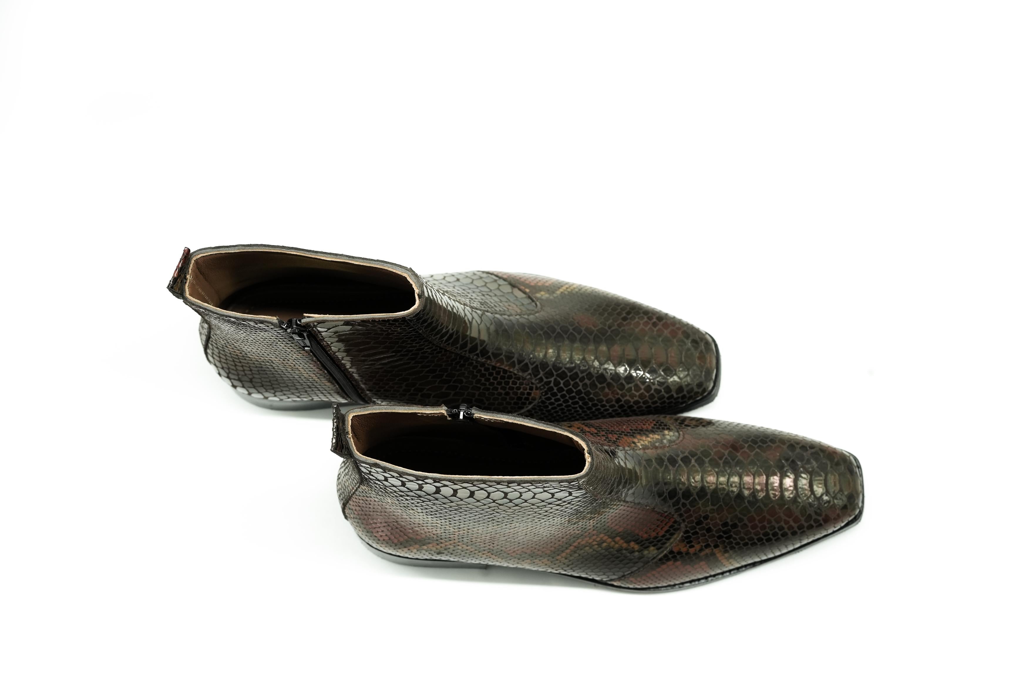 Vittorio Exotic Foil Leather Chelsea Boots