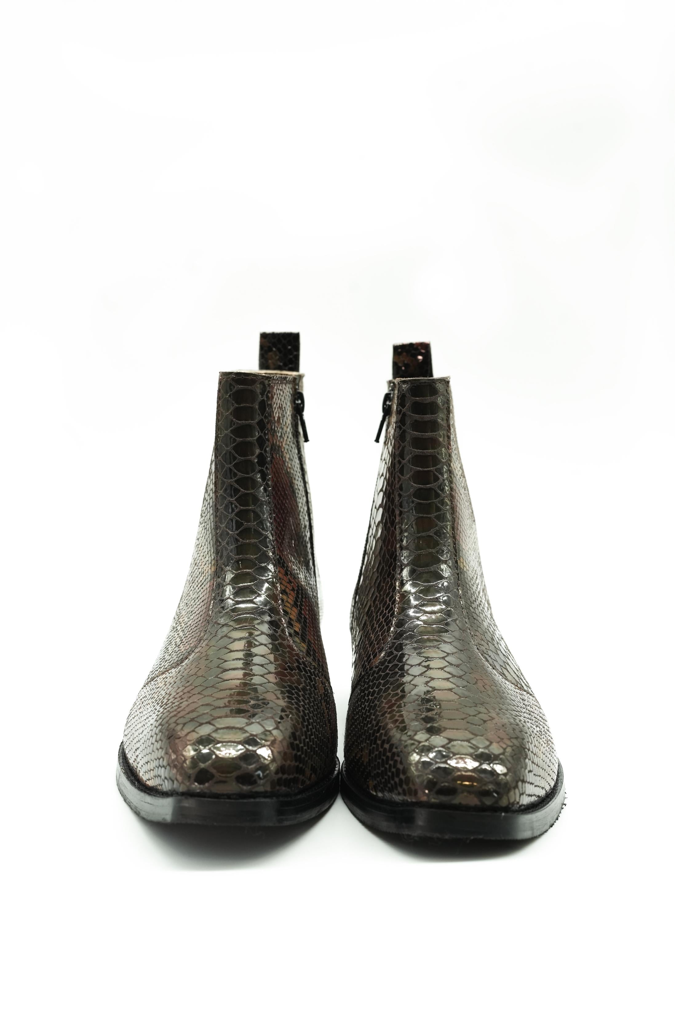 Vittorio Exotic Foil Leather Chelsea Boots