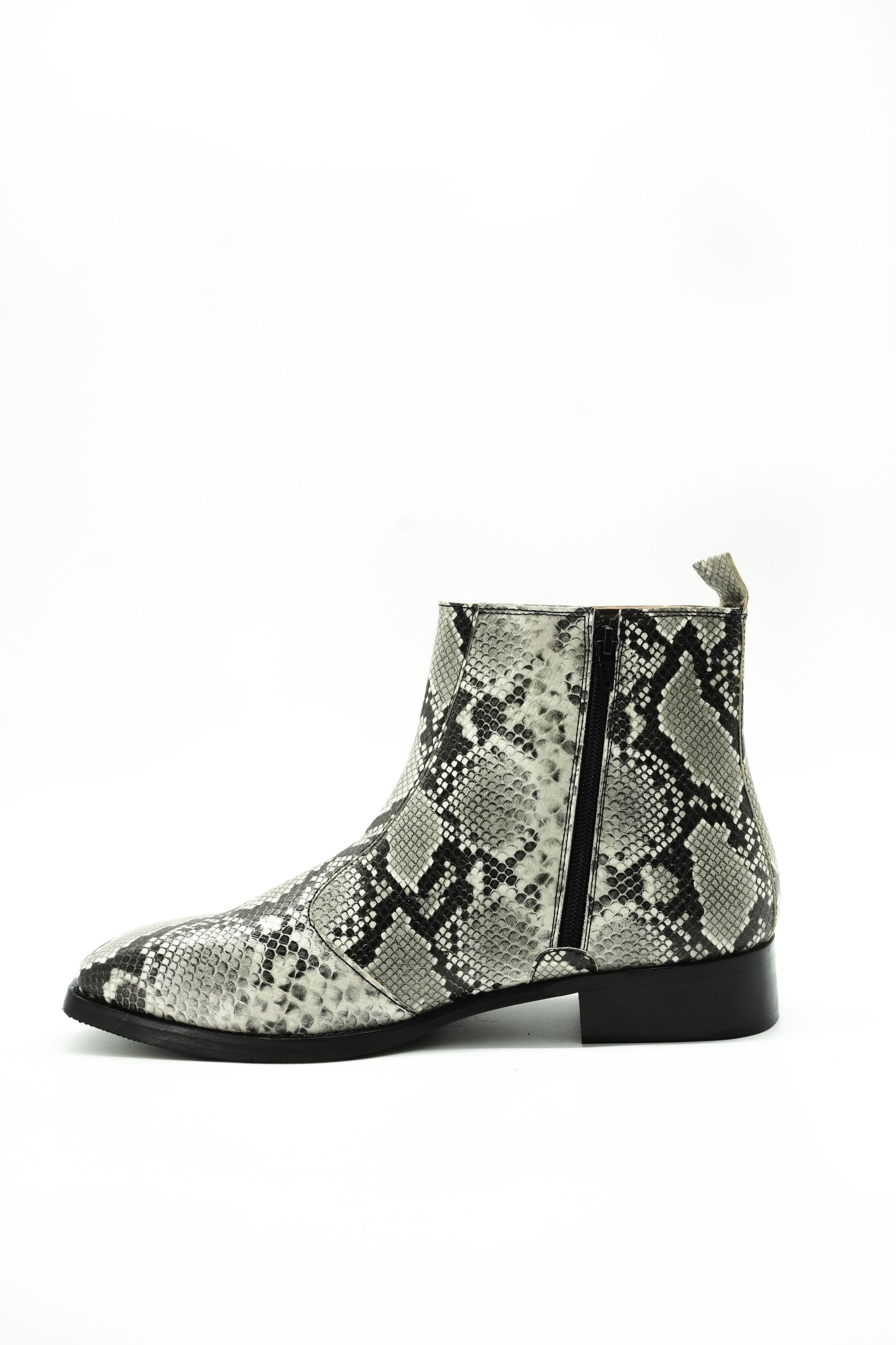 Vittorio Exotic Foil Leather Chelsea Boots