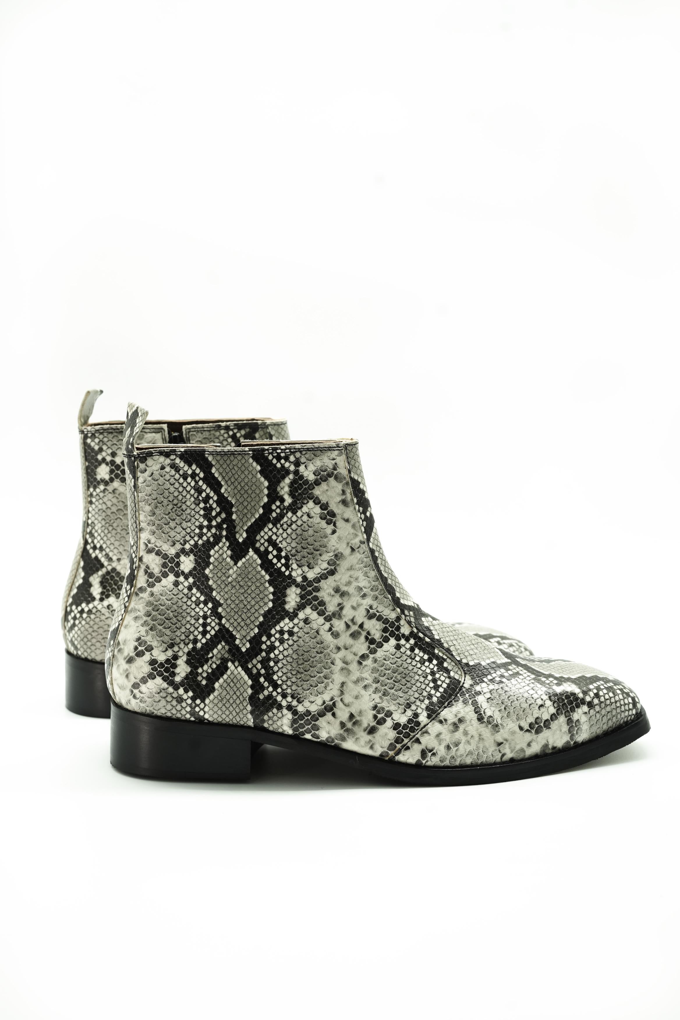 Vittorio Exotic Foil Leather Chelsea Boots