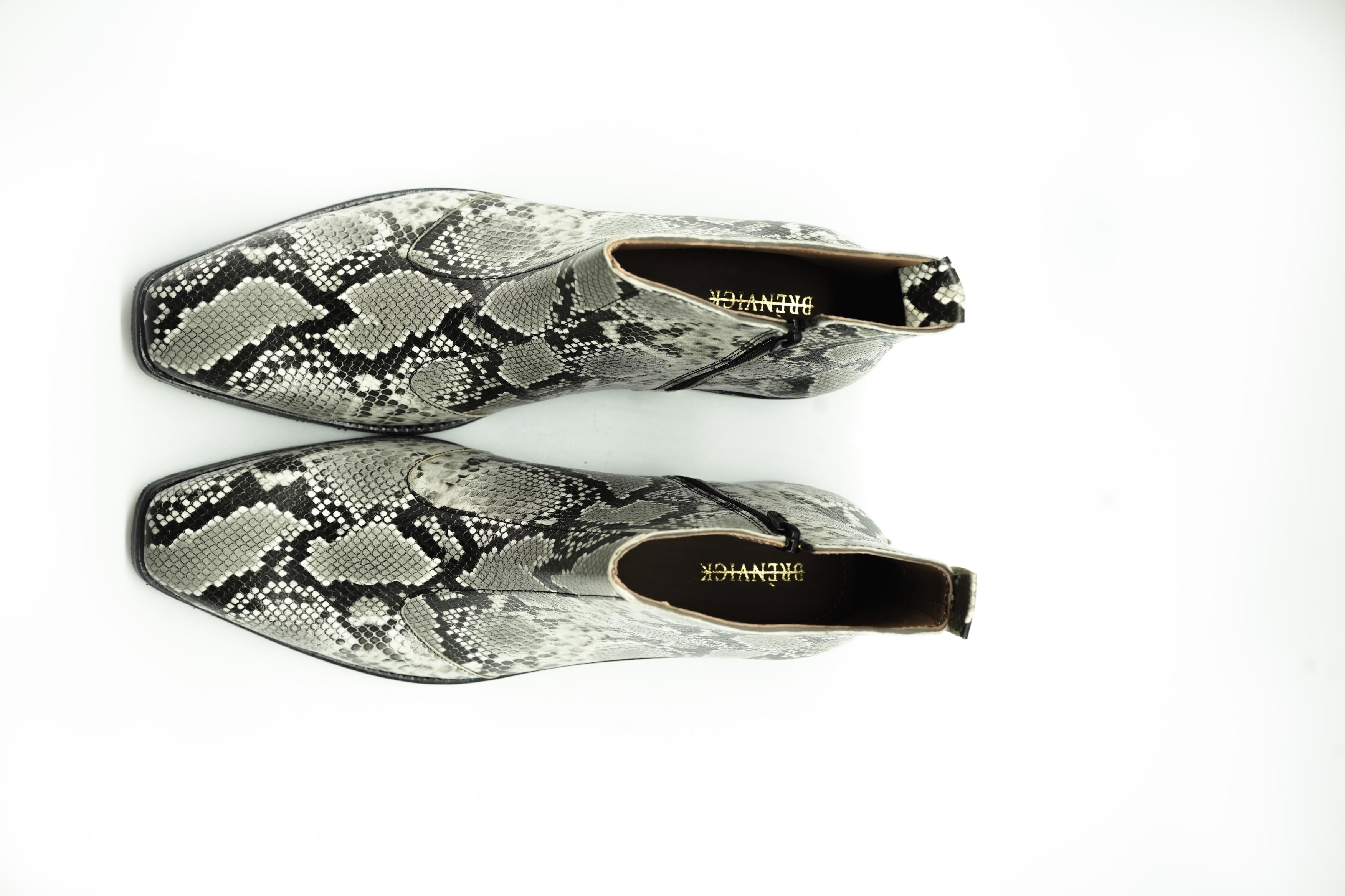 Vittorio Exotic Foil Leather Chelsea Boots