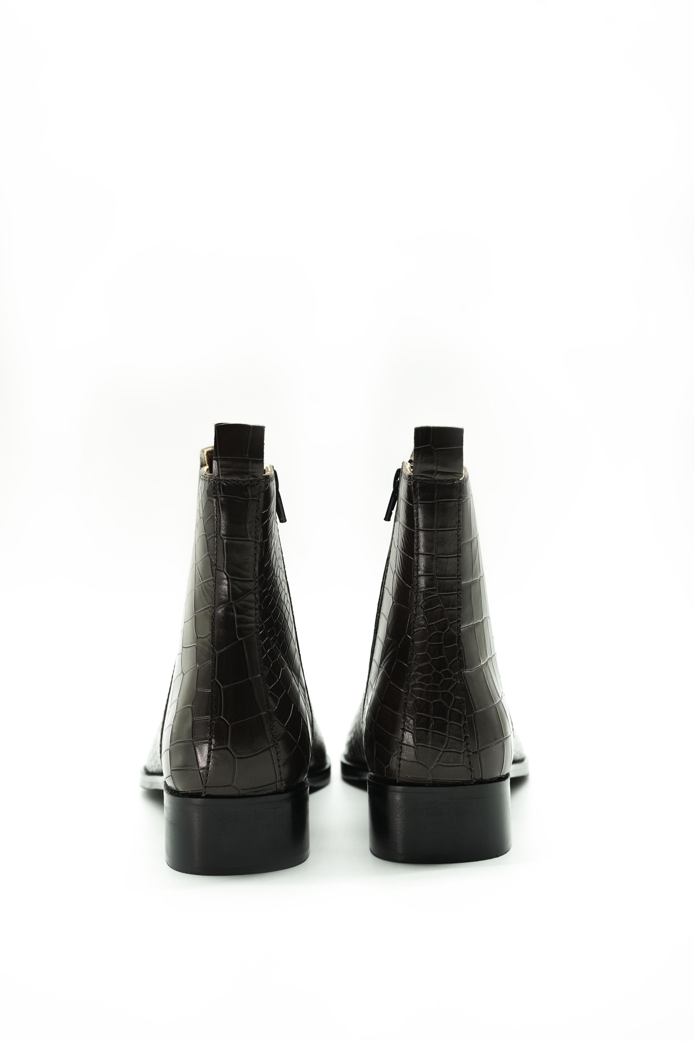 Vittorio Tan Premium Croc Chelsea Boots