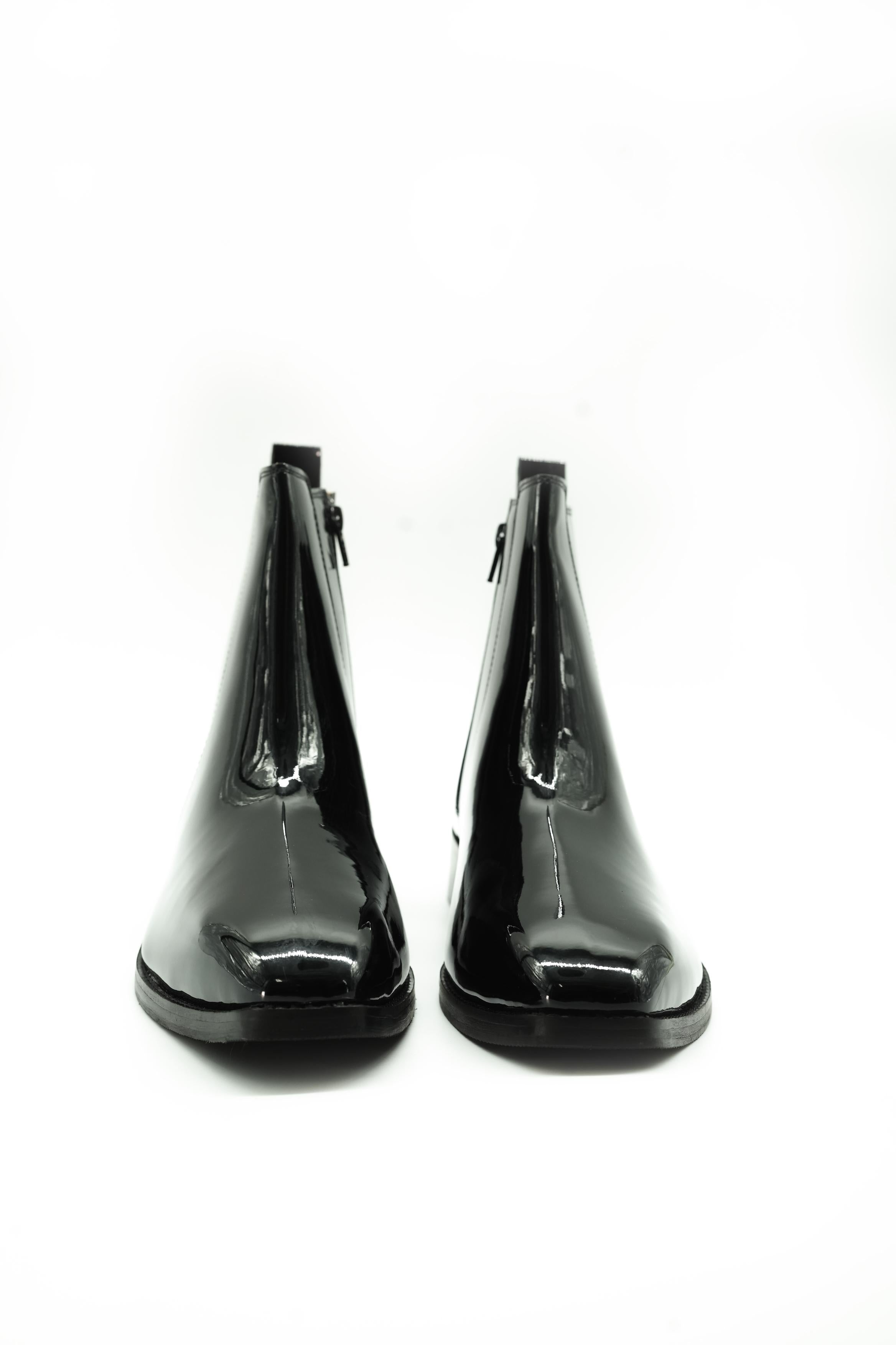 Vittorio Patent Square-Toe Chelsea Boots