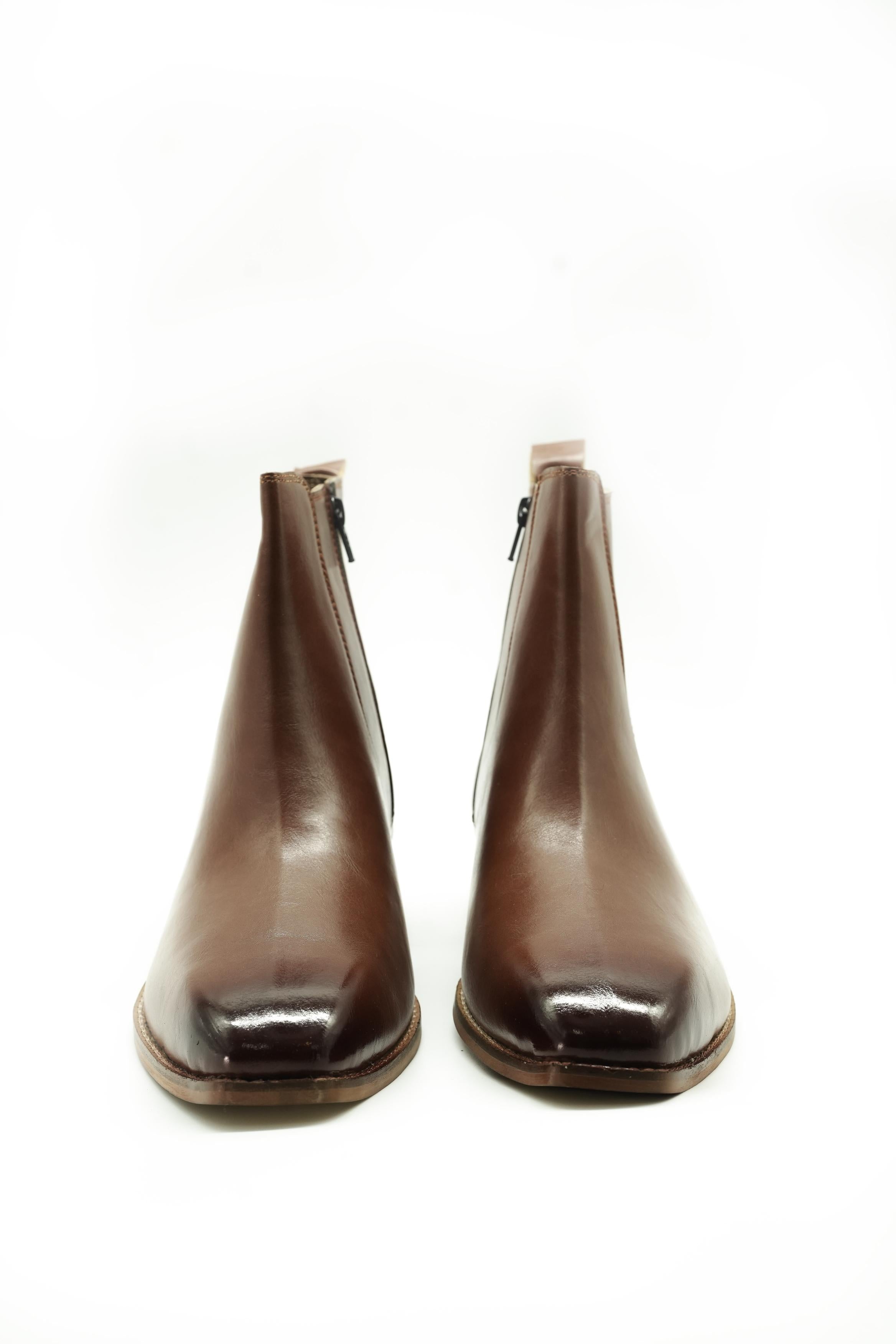 Vittorio Tan Square-Toe Chelsea Boots