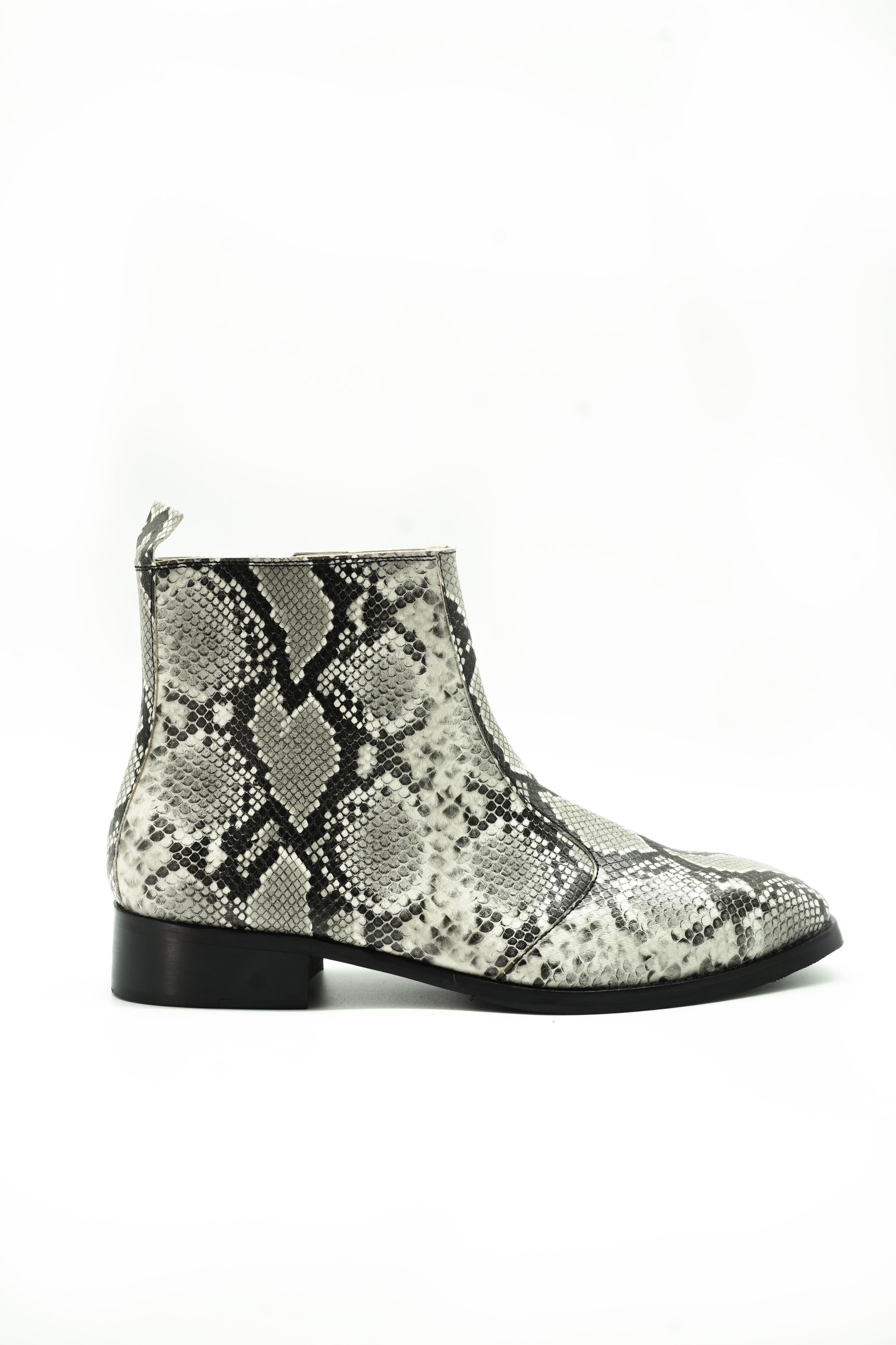 Vittorio Exotic Foil Leather Chelsea Boots